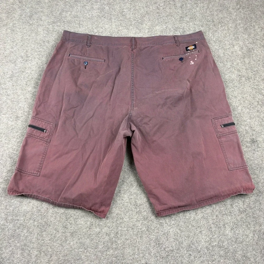 Dickies Cargo Shorts Mens 44 Sun Faded Maroon Y2K Workwear‎ Utility Distressed